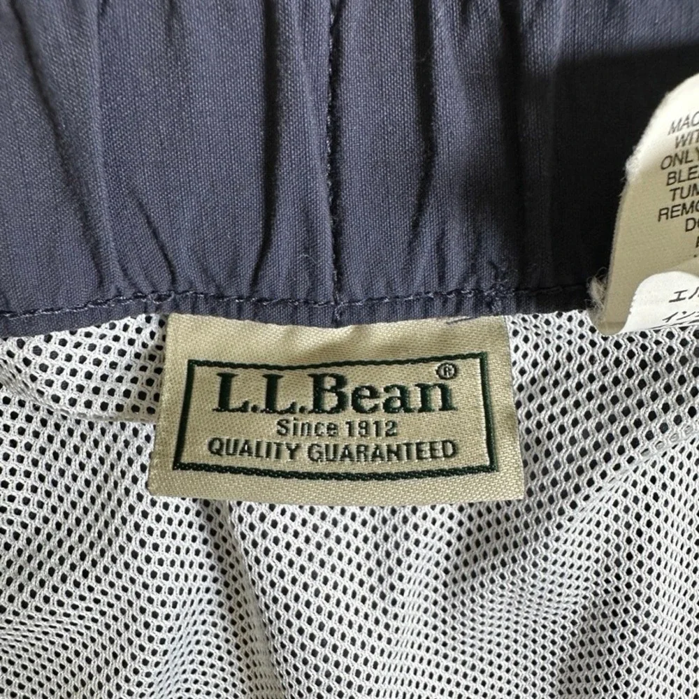 LL Bean Mens Hiking Shorts Gray Blue Nylon Mesh Lined Belted Outdoor 274658